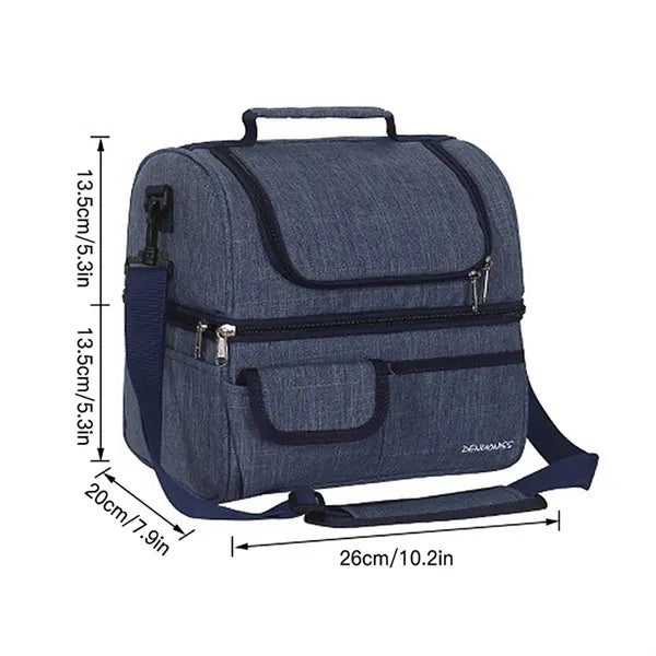 Insulated Lunch Tote Bag Double Deck Cooler