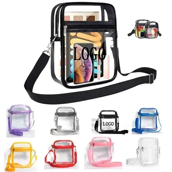 Clear PVC Crossbody Stadium Bag - Compliant, Stylish, Durabl