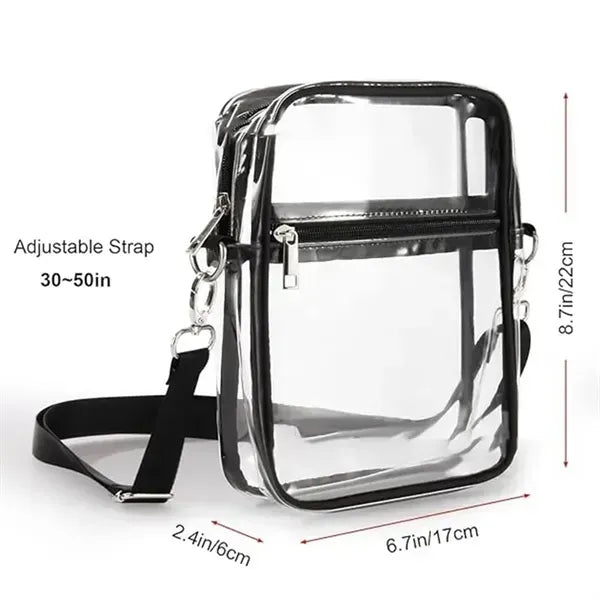 Clear PVC Crossbody Stadium Bag - Compliant, Stylish, Durabl