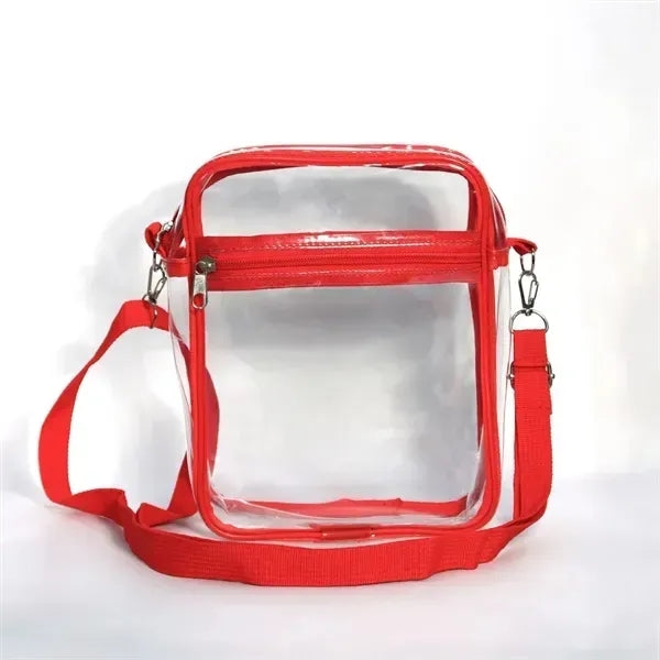 Clear PVC Crossbody Stadium Bag - Compliant, Stylish, Durabl