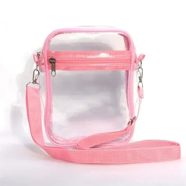 Clear PVC Crossbody Stadium Bag - Compliant, Stylish, Durabl