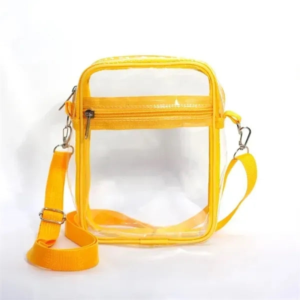 Clear PVC Crossbody Stadium Bag - Compliant, Stylish, Durabl