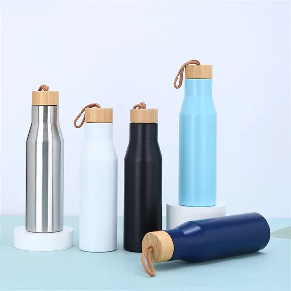Two-tone 16 oz. Insulation Stemless Tumbler with Bamboo Lid
