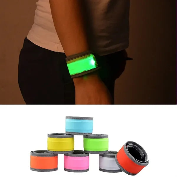 Glow LED Slap Bracelet - Light Up Wristband for Safety
