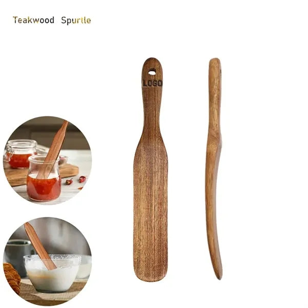 Natural Wooden Skinny Spurtle Dough Whisk Sourdough Starter