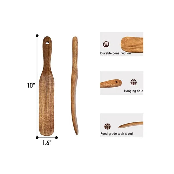 Natural Wooden Skinny Spurtle Dough Whisk Sourdough Starter
