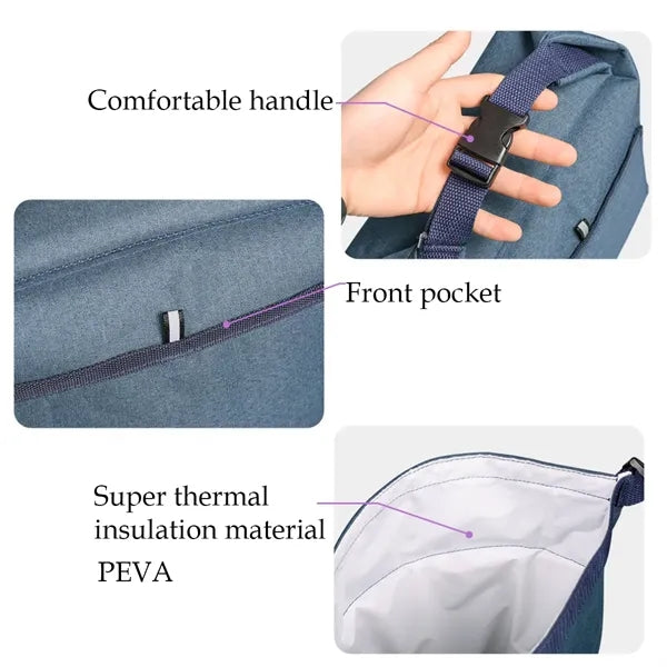 50MOQ Detachable Handle Insulated Buckle Lunch Box Bag