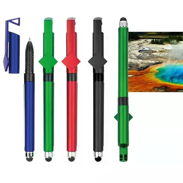 4-in-1 Plastic QR Code Ballpoint Pen w/Stylus& Phone Holder