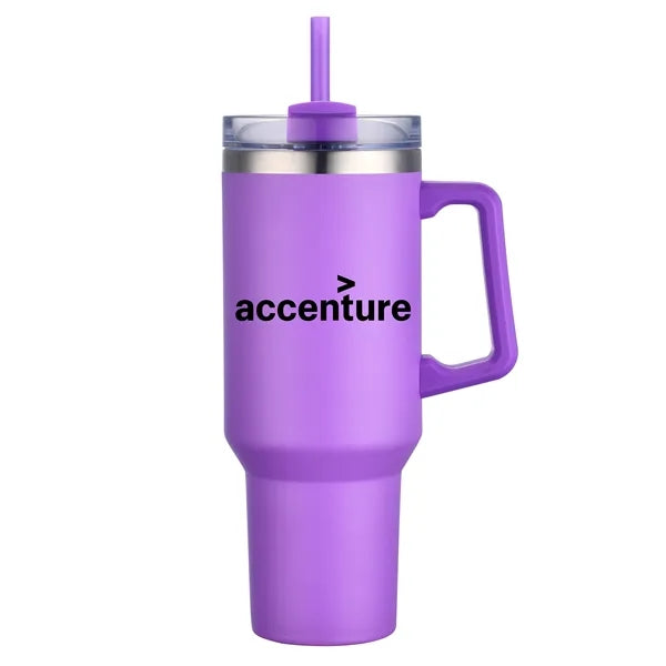 Aqueduct-V 40 Oz Tumbler Mugs with Straw (Double Walled)