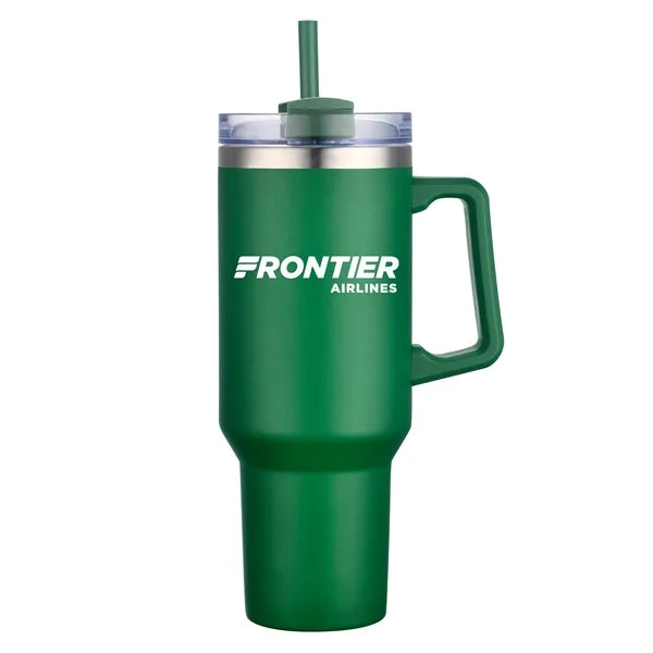 Aqueduct-V 40 Oz Tumbler Mugs with Straw (Double Walled)