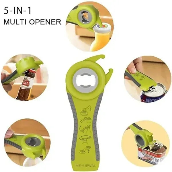 5-in-1 Multi-Function Can Opener - Versatile & Compact