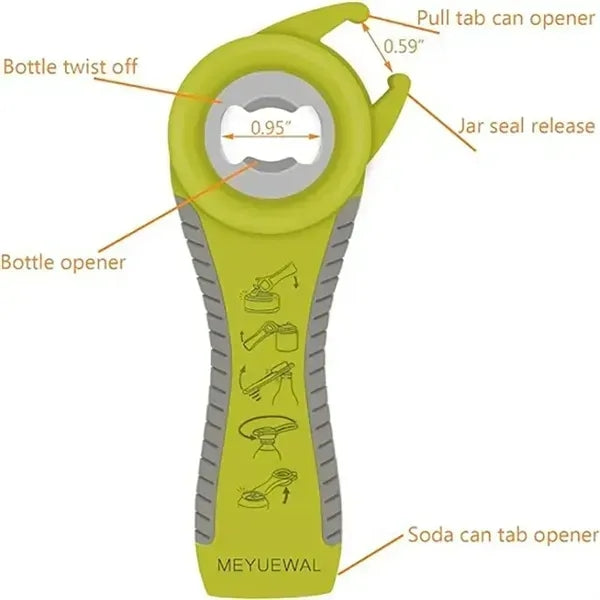 5-in-1 Multi-Function Can Opener - Versatile & Compact