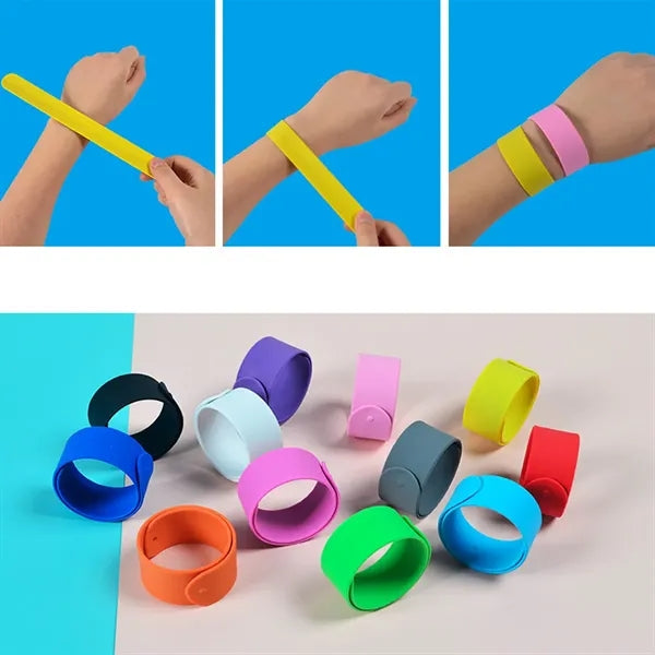 Rainbow Silicone Slap Color Snap Bracelets