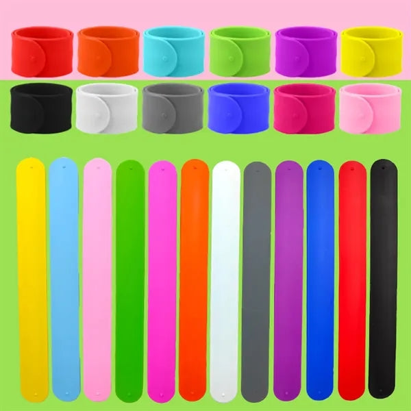 Rainbow Silicone Slap Color Snap Bracelets