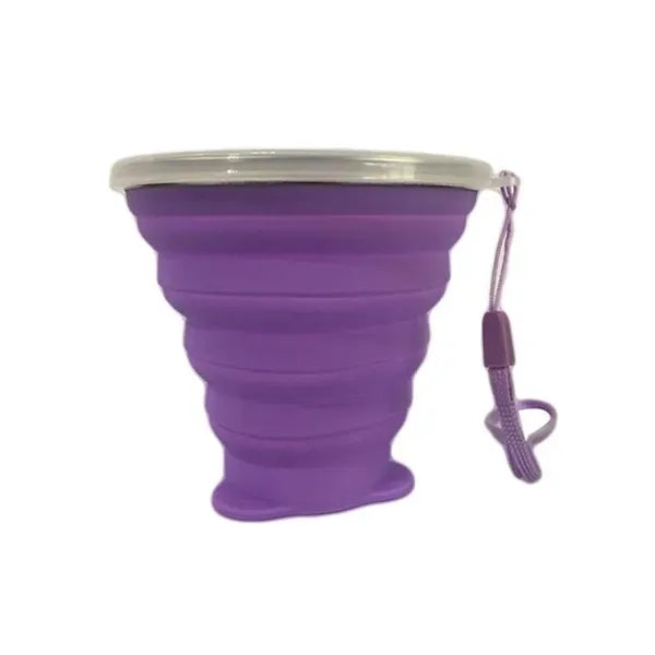 9 oz Silicone Collapsible Travel Cup With Lid