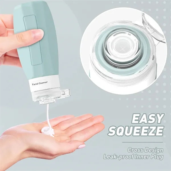 3oz Portable Leak Proof SiliconeTravel Bottle For Toiletries