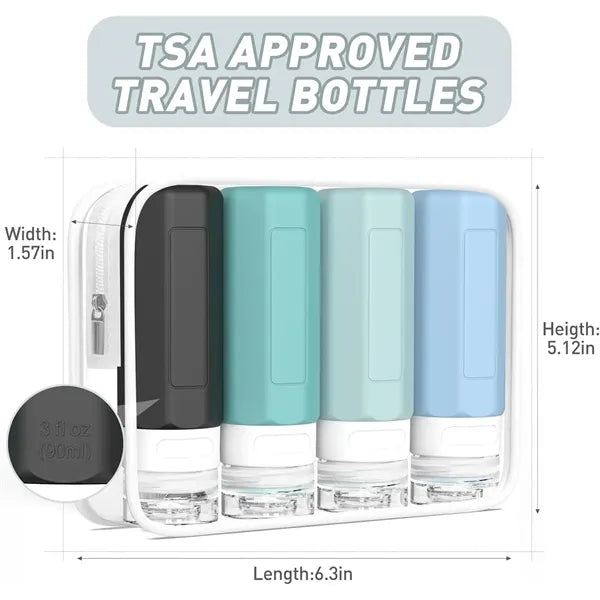 3oz Portable Leak Proof SiliconeTravel Bottle For Toiletries
