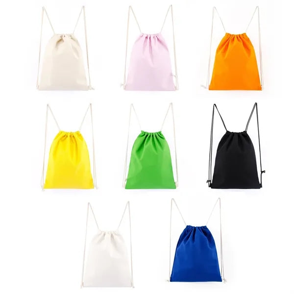 Natural Cotton Canvas Drawstring Backpack Sport Pack