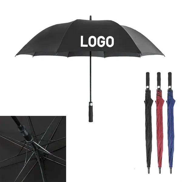 Golf 8-Ribbed Straight Handle Automatic Umbrella
