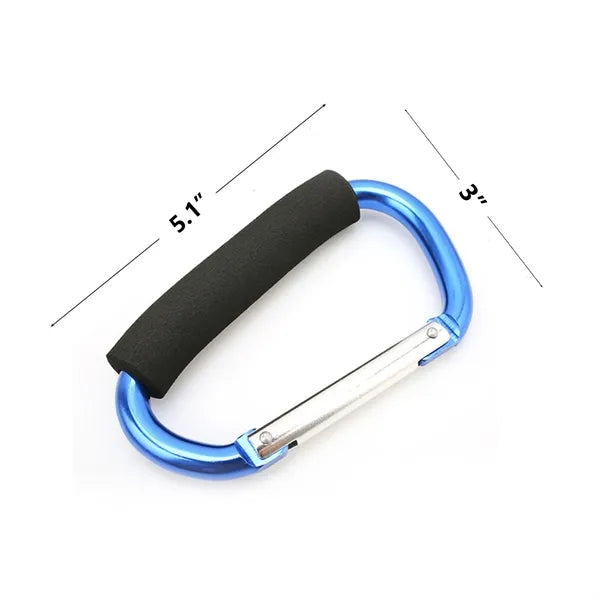 Carabiner Bag Handle Stroller Hooks With Sponge