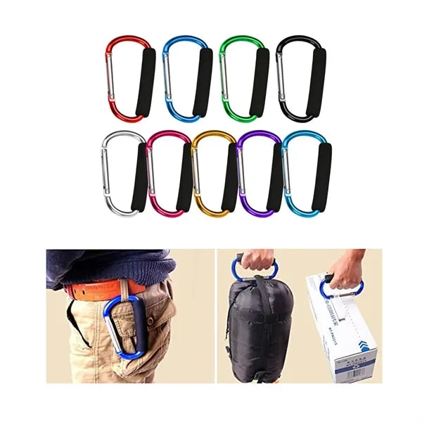 Carabiner Bag Handle Stroller Hooks With Sponge