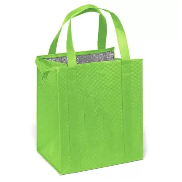 Dimples Non-Woven Cooler Tote Bag with Zipper Handles