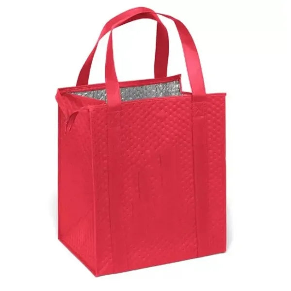 Dimples Non-Woven Cooler Tote Bag with Zipper Handles