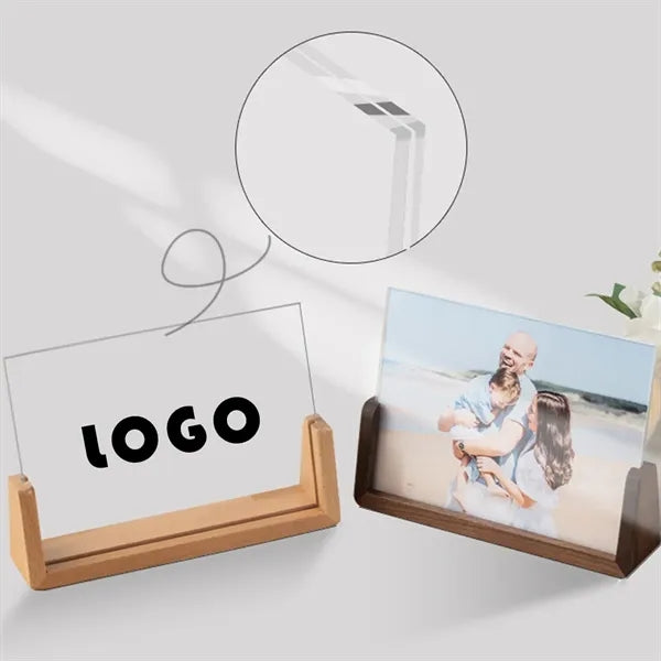 Acrylic U-Shaped Solid Wood Photo Frame