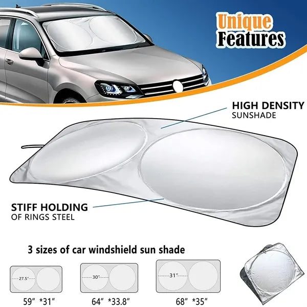 Car Windshield Sun Shade with Pouch