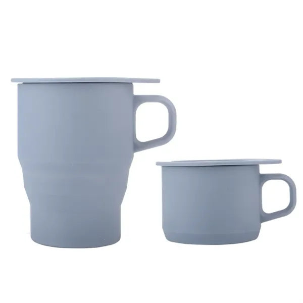 Portable Silicone Foldable Water Bottle Coffee Cup with Hand