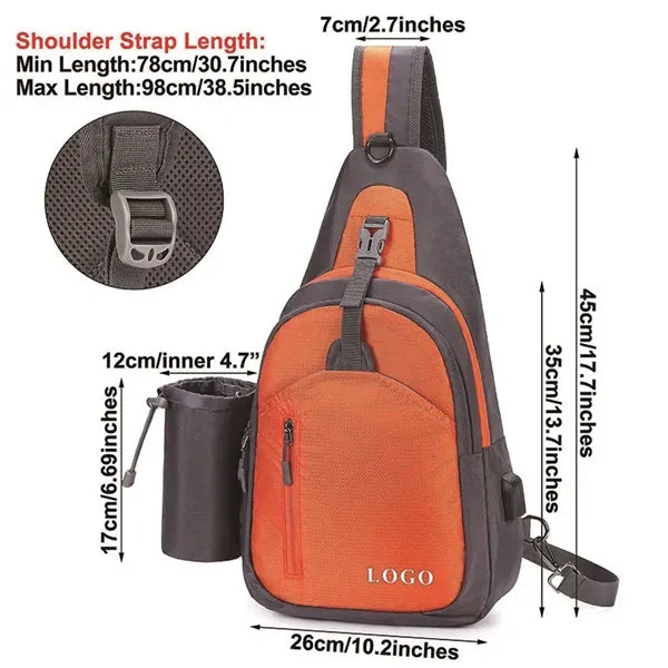 Premium USB Charging Sling Bag Crossbody One Shoulder