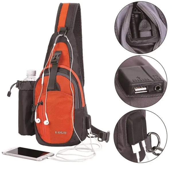 Premium USB Charging Sling Bag Crossbody One Shoulder