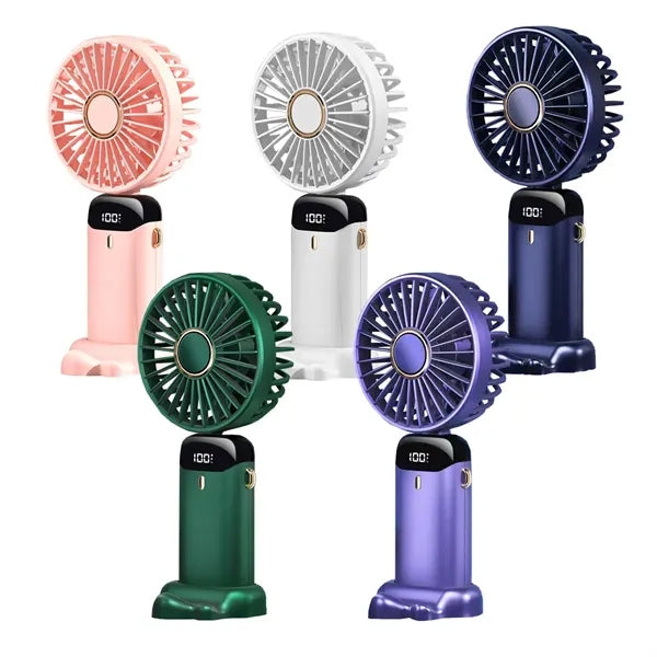 USB Rechargeable With LED Display Portable Handheld Fan