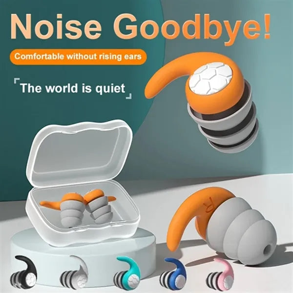 Noise Cancelling Soft Silicone Earplugs in Case