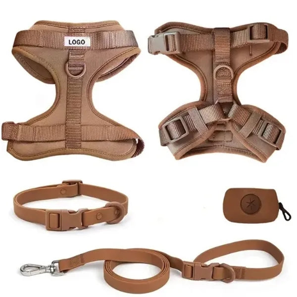 Pet Training Leash & Poop Bag Dispenser Set