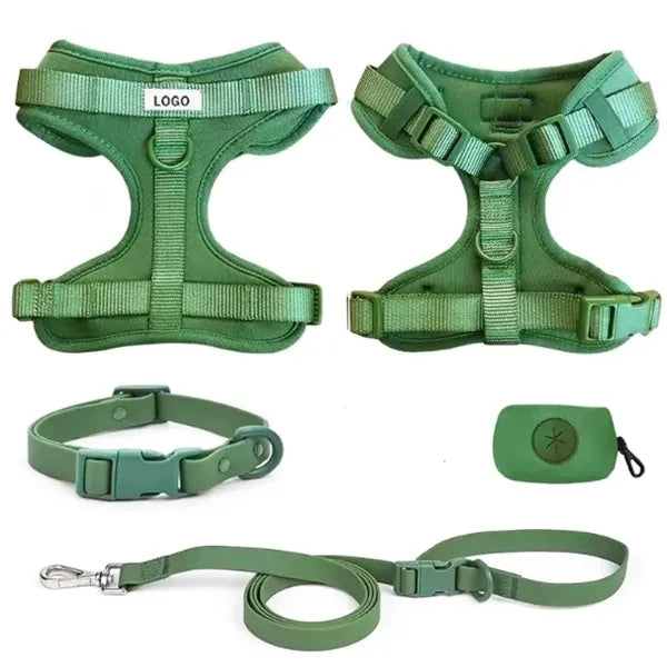 Pet Training Leash & Poop Bag Dispenser Set