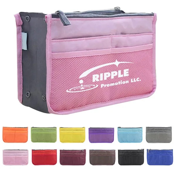 13 Pockets Insert for Handbags Travel Organizer Nylon Bag
