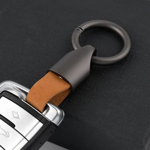 Cowhide Car Keychain