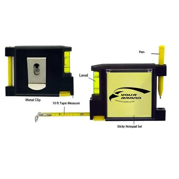 Steel Tape Measure with Spirit Level Note Memo Pad And Pen