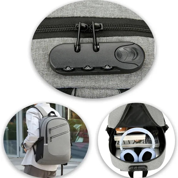 Daily Commute Computer Combination Lock Travel Backpack