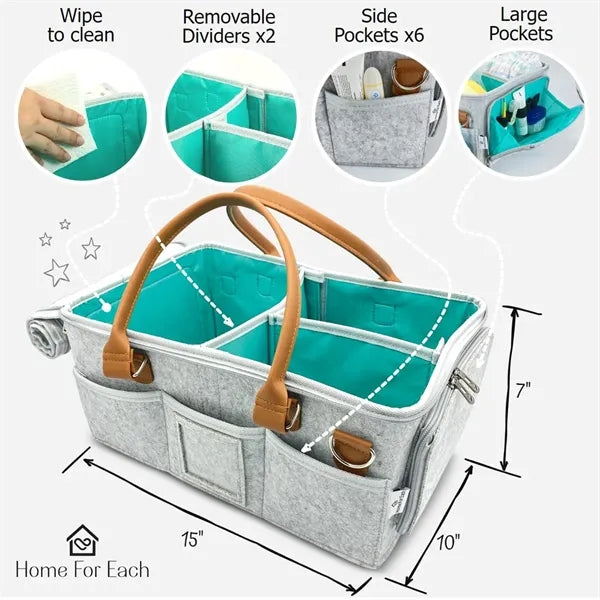 Multiple Compartments Waterproof Baby Diaper Caddy Organizer