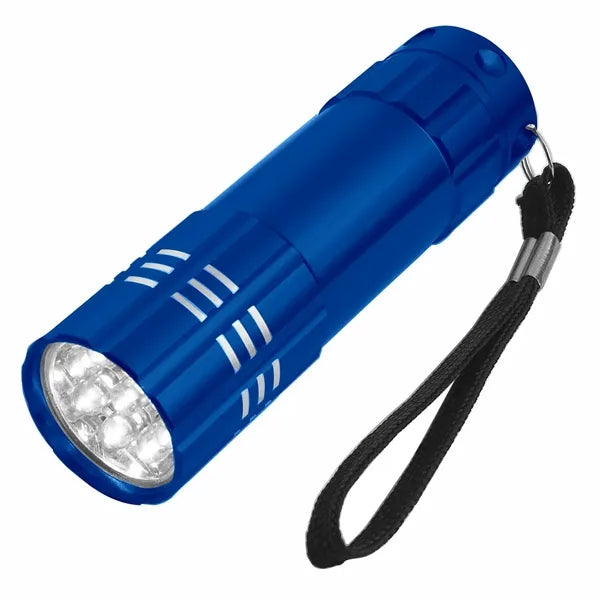 Aluminum 9 LED Flashlight W/Strap