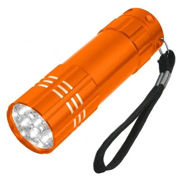 Aluminum 9 LED Flashlight W/Strap