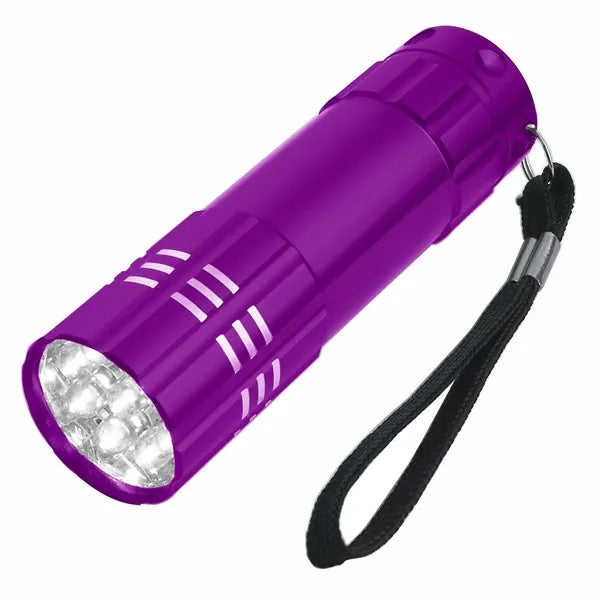 Aluminum 9 LED Flashlight W/Strap