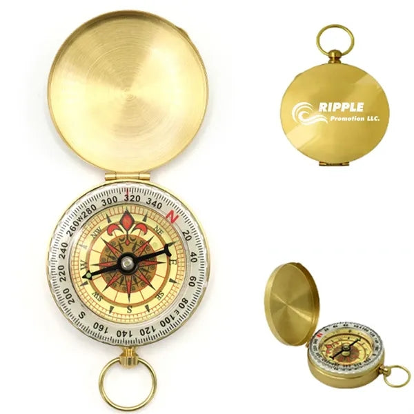 Copper Luminous Rotatable Waterproof Pocket Watch Compass