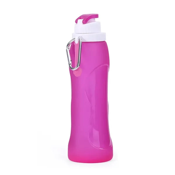 17 Oz Collapsible Silicone Sports Water Bottle