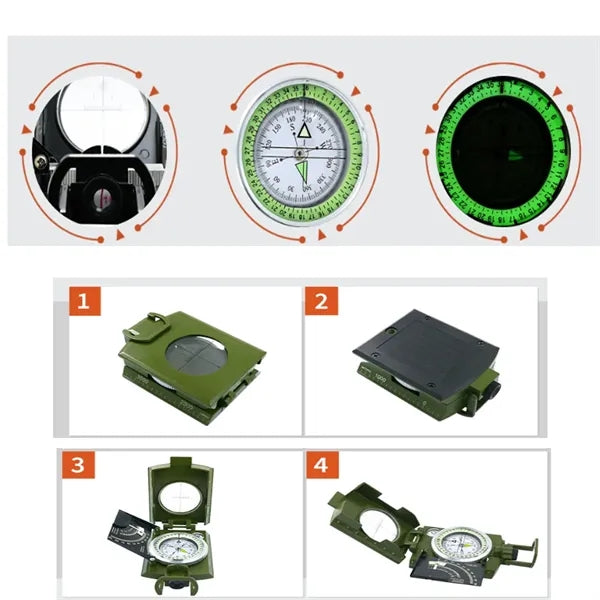 Luminous Multifunctional Geological Compass With Measuring