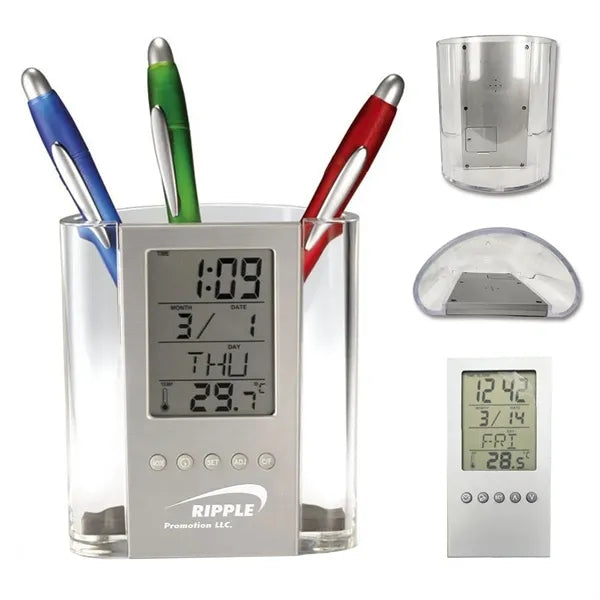 Electronic Calendar Pen Holder Office Clear Organizer