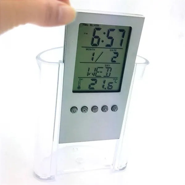 Electronic Calendar Pen Holder Office Clear Organizer