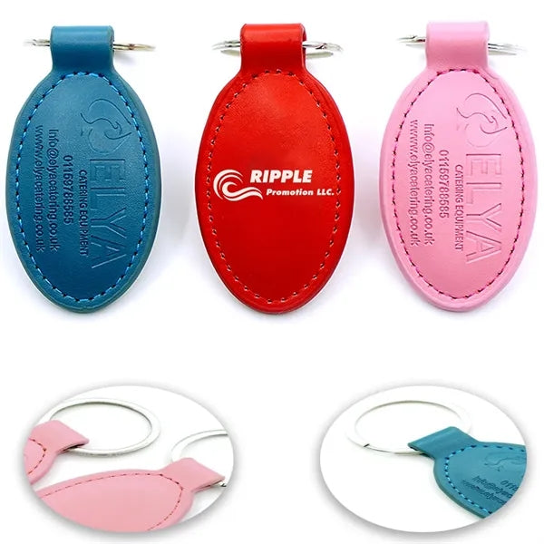 Multicolor Hotel Promotion Customized Leather Key Chain